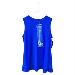 NWT Apt 9 Sleeveless Royal Blue Tank Top Size Large Blouse with Necklace